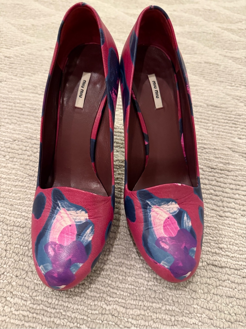 Miu Miu Pink Floral Print Women’s Pumps